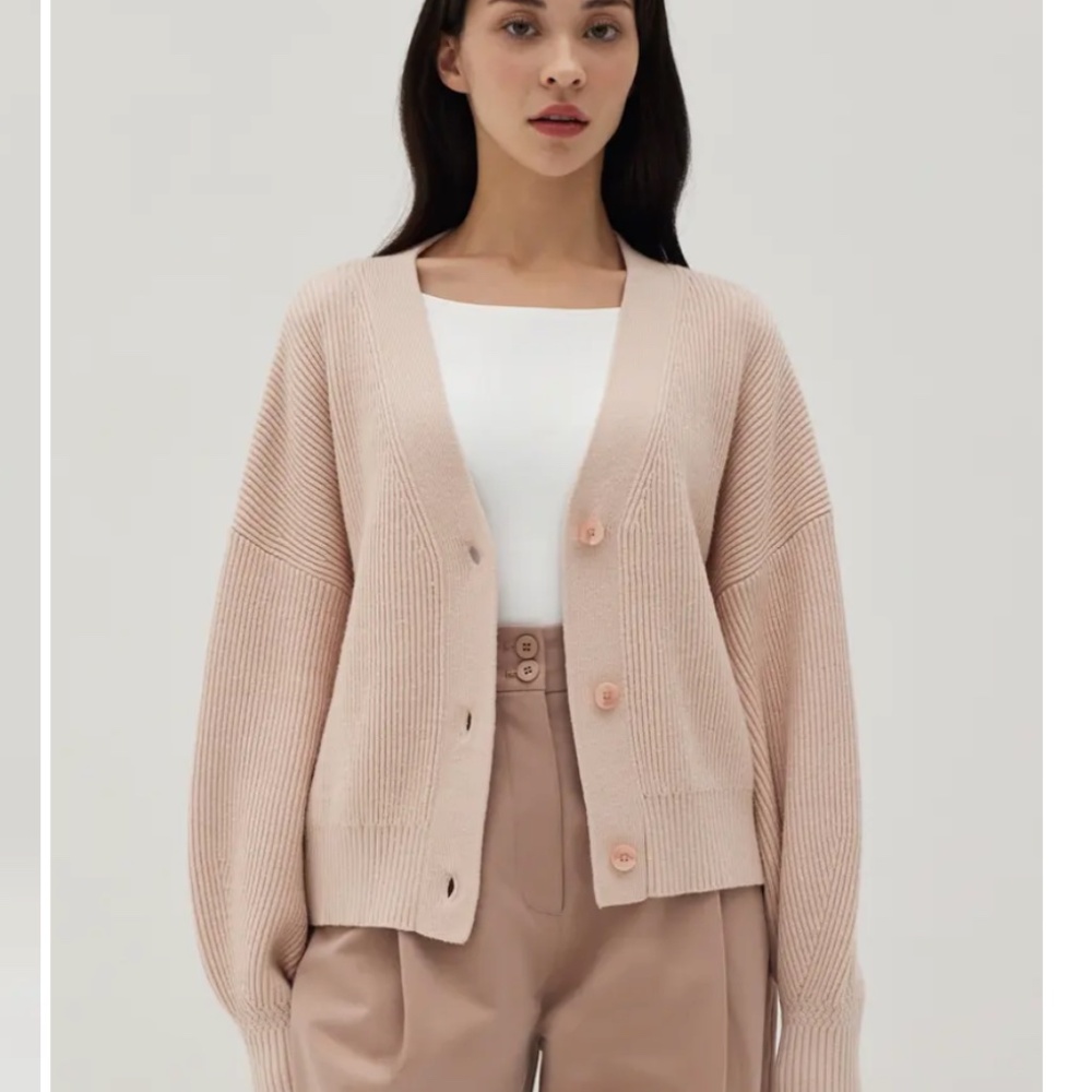 LOVE BONITO Arabella Balloon Sleeve Knit Cardigan NWT - Picture 2 of 5